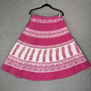 Cynthia Mehra Women's Size‎ S/M Maxi Pink Skirt Aztec Gypsy Fairy Boho Flowy